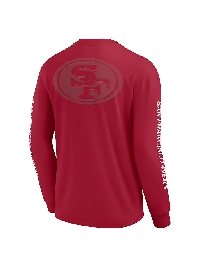 Мужская и женская футболка с длинным рукавом Scarlet San Francisco 49ers Elements Strive Fanatics — изображение 3 из 3