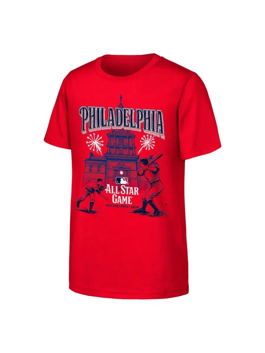 Футболка с принтом 2026 MLB All-Star Game Independence Hall Outerstuff — изображение 1 из 1, красный
