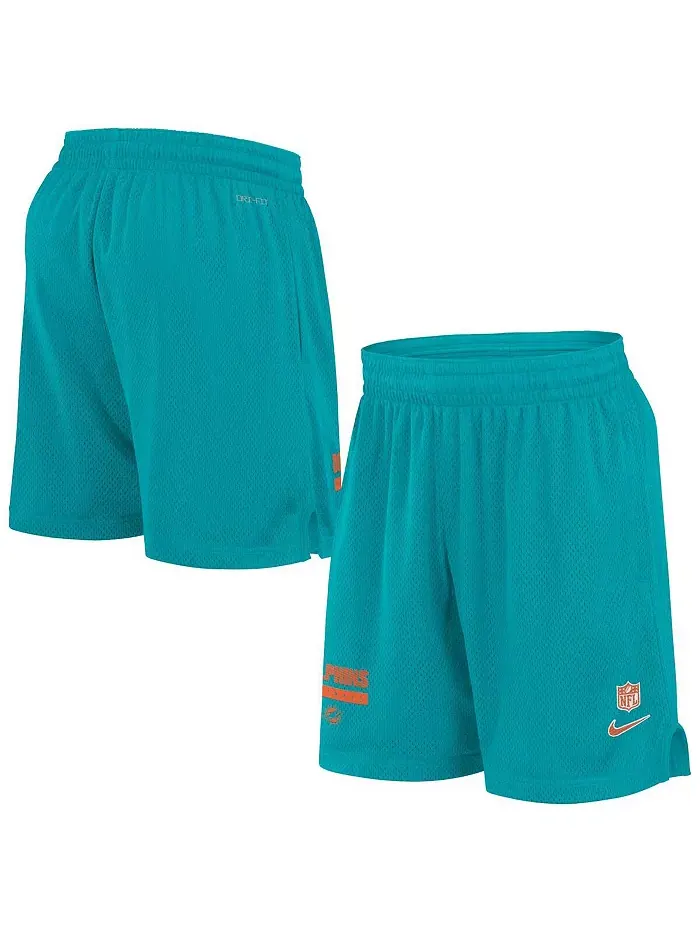 Мужские шорты Aqua Miami Dolphins 2024 Sideline Performance Mesh Nike