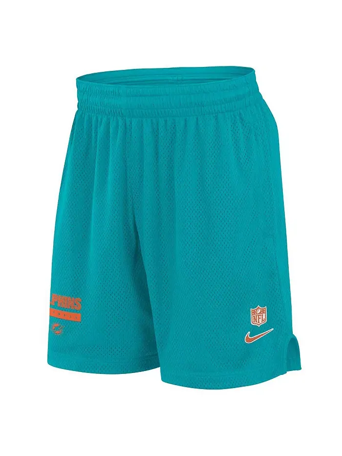 Мужские шорты Aqua Miami Dolphins 2024 Sideline Performance Mesh Nike — изображение 2 из 3