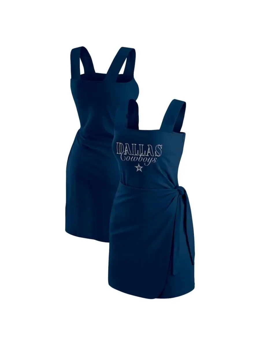 WEAR by Erin Andrews Женское темно-синее платье-халат с символикой команды Dallas Cowboys — изображение 1 из 3, темно-синий