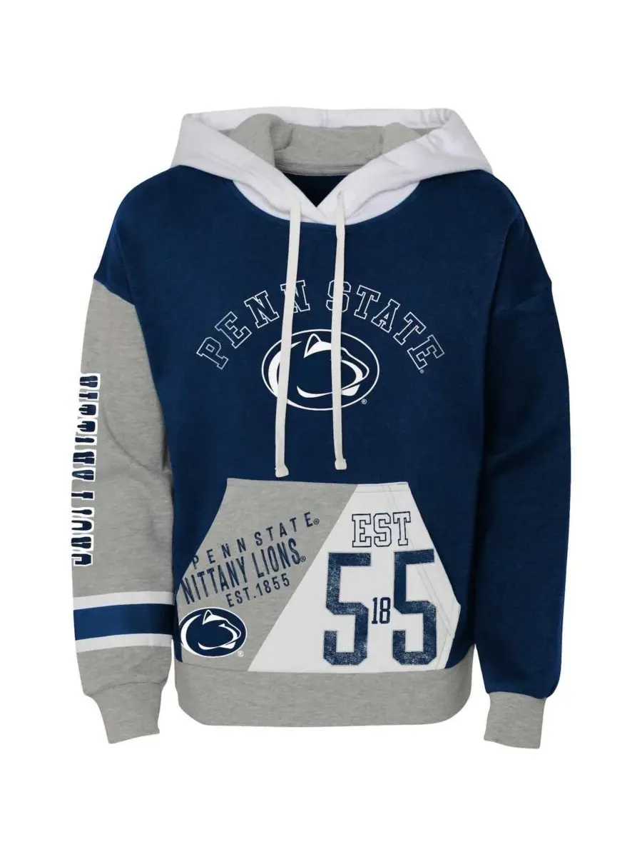Outerstuff Толстовка с капюшоном из мягкого флиса для девочек Big Girls Navy Penn State Nittany — изображение 2 из 3