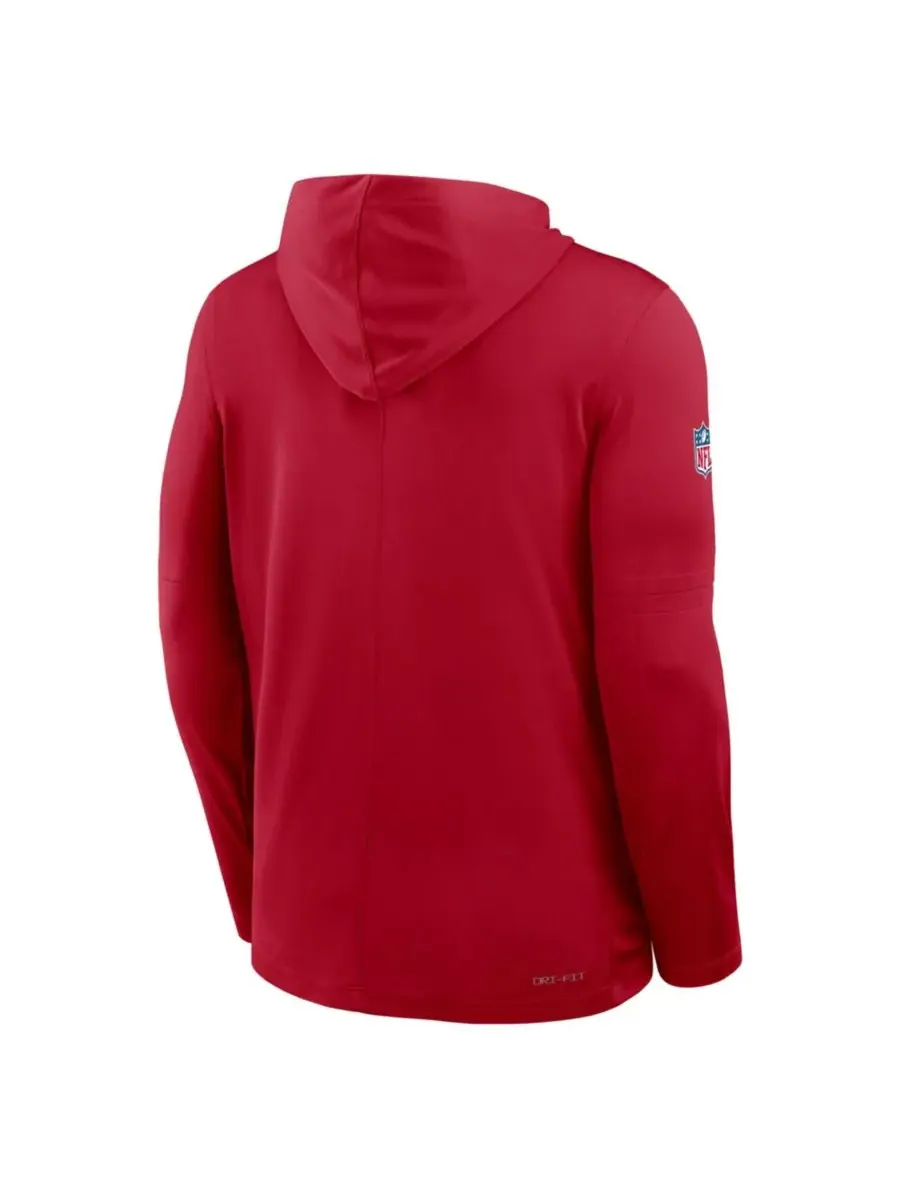 Мужская алая толстовка с длинными рукавами San Francisco 49ers Sideline Pure Fury Performance Nike — изображение 2 из 2, алый