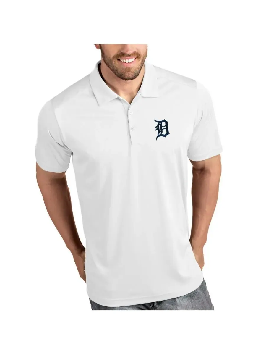 Antigua Мужская белая рубашка-поло с символикой команды Detroit Tigers — изображение 1 из 1, белый