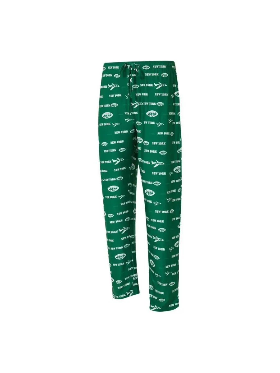 Concepts Sport Мужские зеленые трикотажные брюки New York Jets в стиле ретро с мозаичным принтом по — изображение 2 из 3