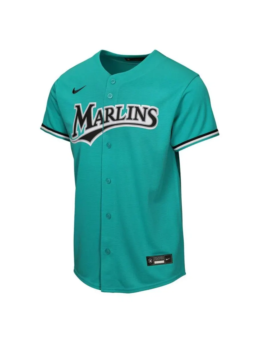 Детская футболка Nike Miami Marlins Alternate Replica Jersey — изображение 2 из 3, бирюзовый
