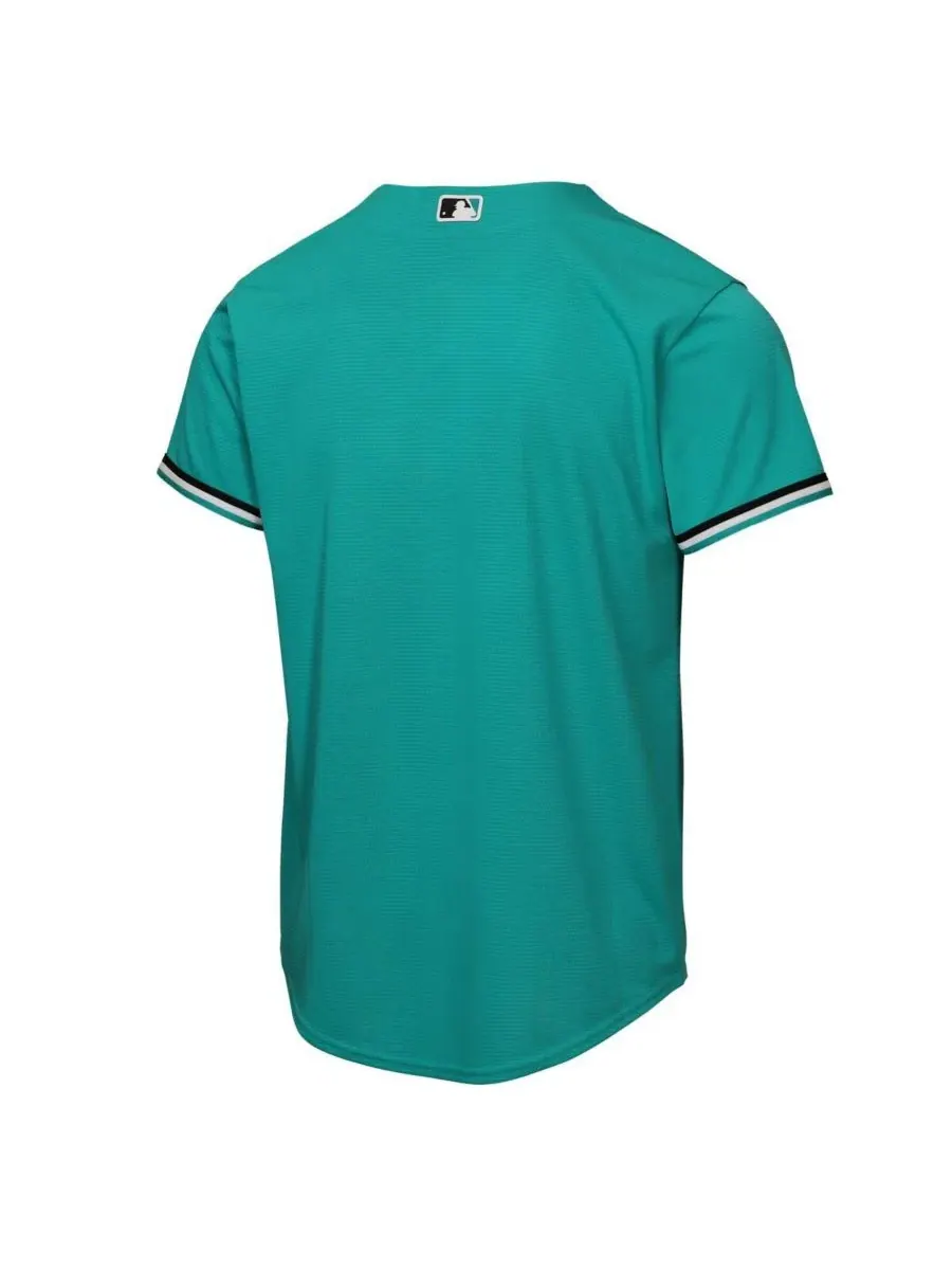 Детская футболка Nike Miami Marlins Alternate Replica Jersey — изображение 3 из 3, бирюзовый