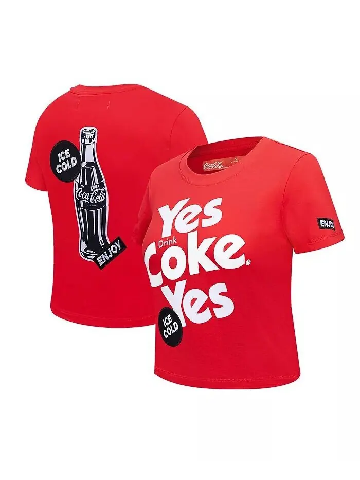 Женская красная футболка Coca-Cola Yes Coke Yes Baby Doll Freeze Max