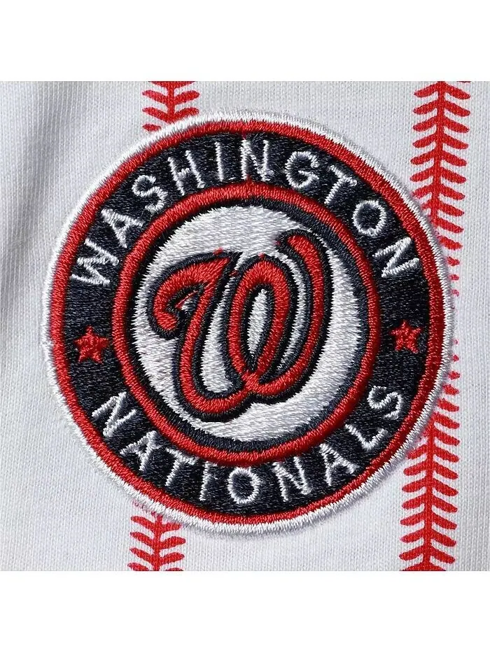 Белый полосатый комбинезон для мальчиков и девочек Washington Nationals Power Hitter Outerstuff — изображение 2 из 2