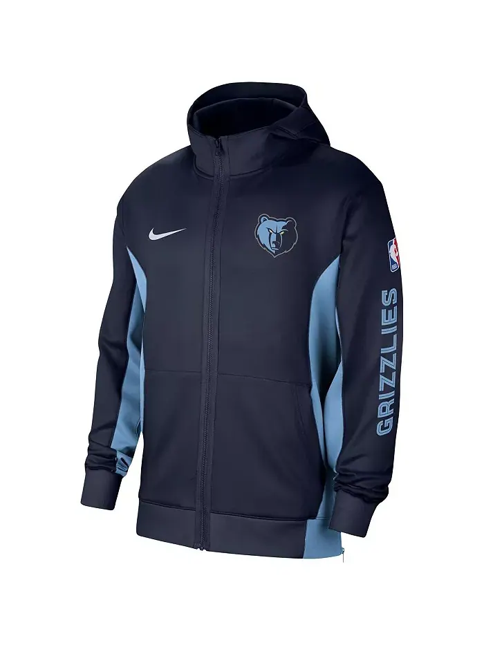 Мужская худи с молнией Memphis Grizzlies 2023/24 Authentic Showtime в синем цвете Nike — изображение 3 из 3