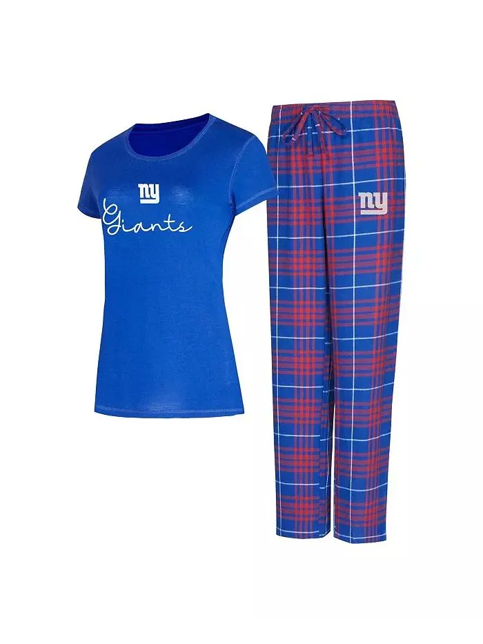 Женская футболка New York Giants Vector, фланелевые штаны, комплект для сна Concepts Sport