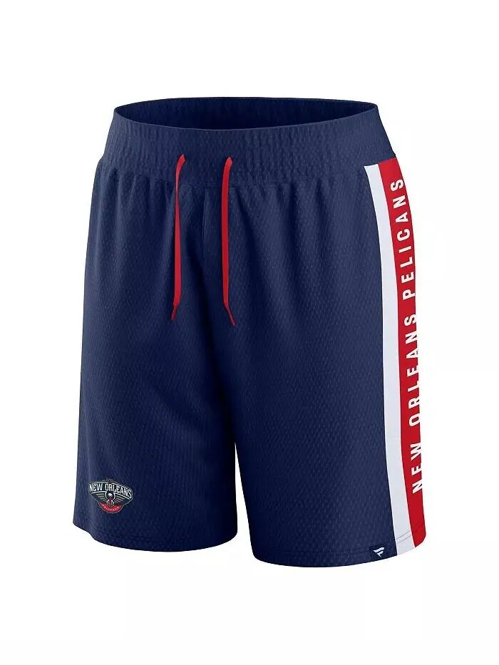 Мужские шорты-сетки Navy New Orleans Pelicans Referee Iconic Fanatics — изображение 2 из 3