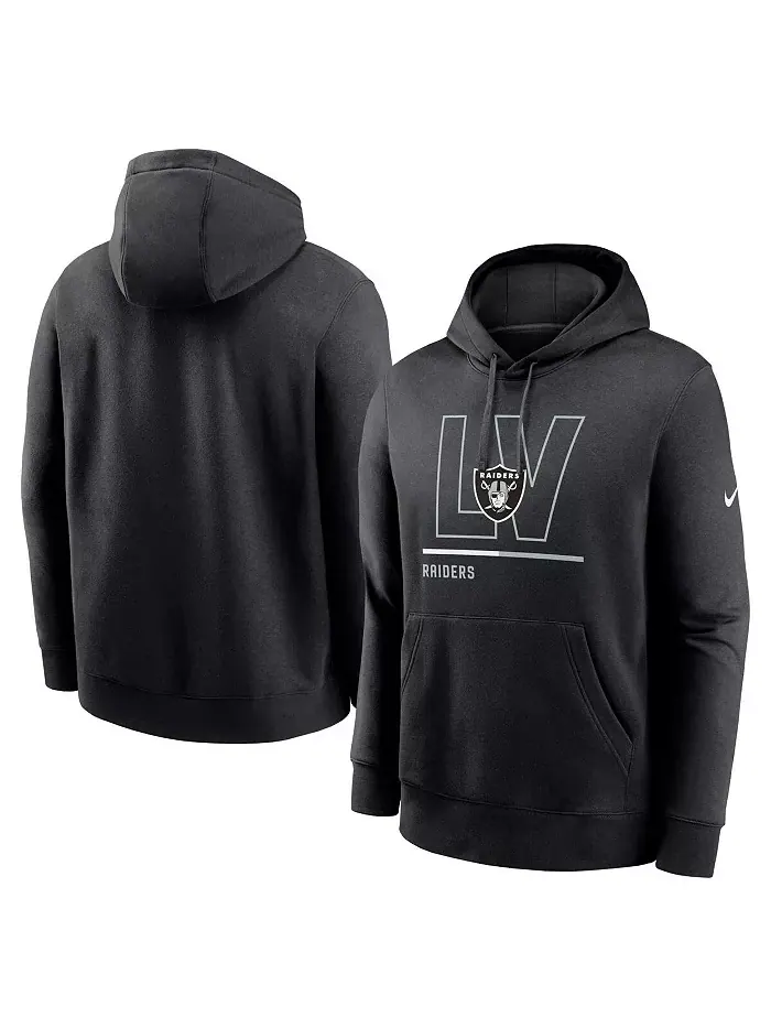 Мужская черная толстовка с капюшоном Las Vegas Raiders City Code Club Fleece Nike
