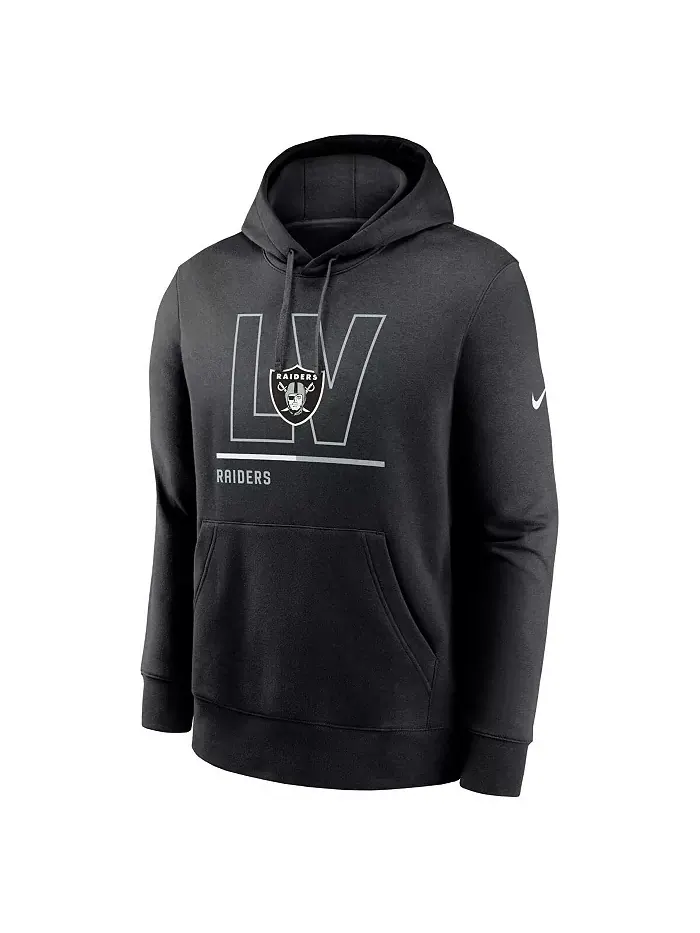 Мужская черная толстовка с капюшоном Las Vegas Raiders City Code Club Fleece Nike — изображение 2 из 2