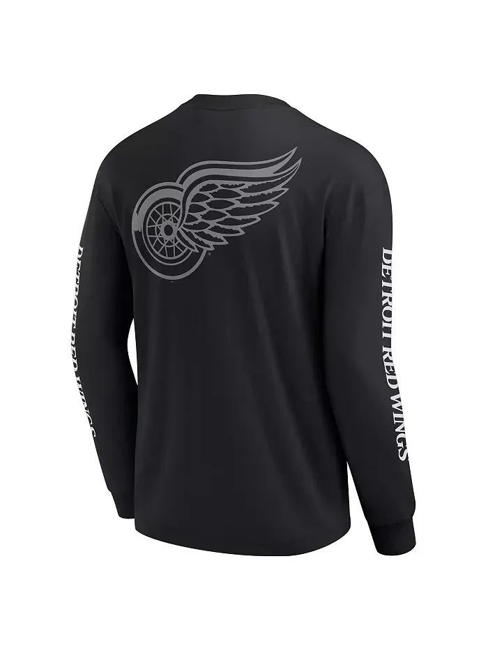 Мужская черная футболка с длинным рукавом Detroit Red Wings Elements Strive Fanatics — изображение 2 из 3
