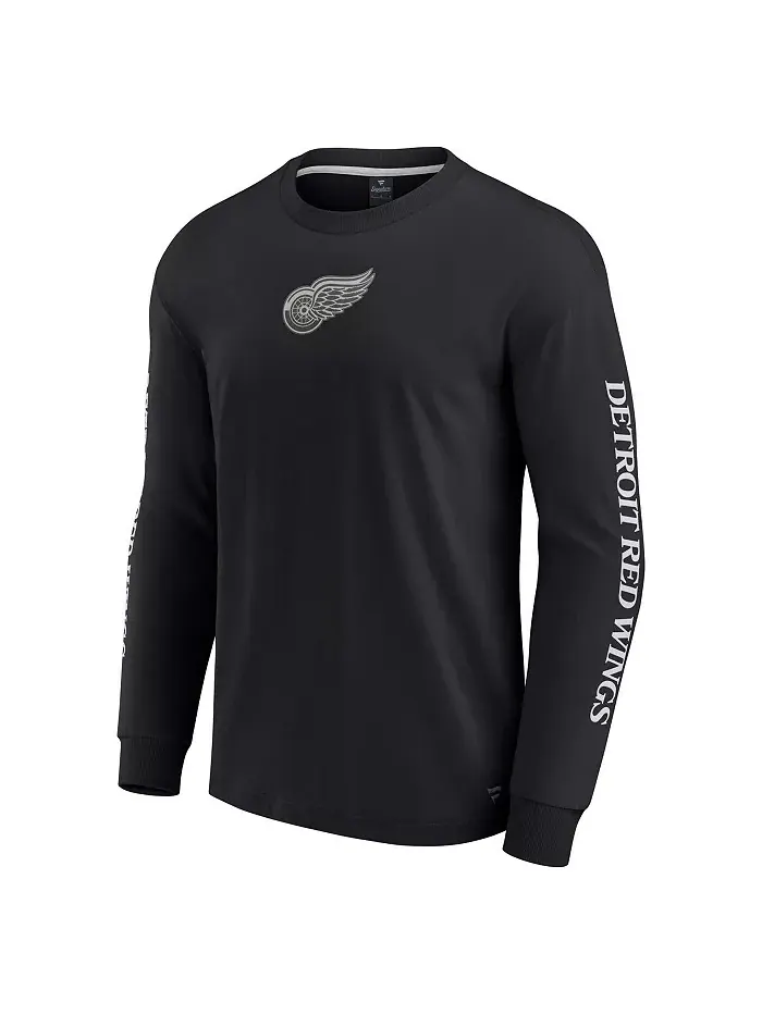 Мужская черная футболка с длинным рукавом Detroit Red Wings Elements Strive Fanatics — изображение 3 из 3