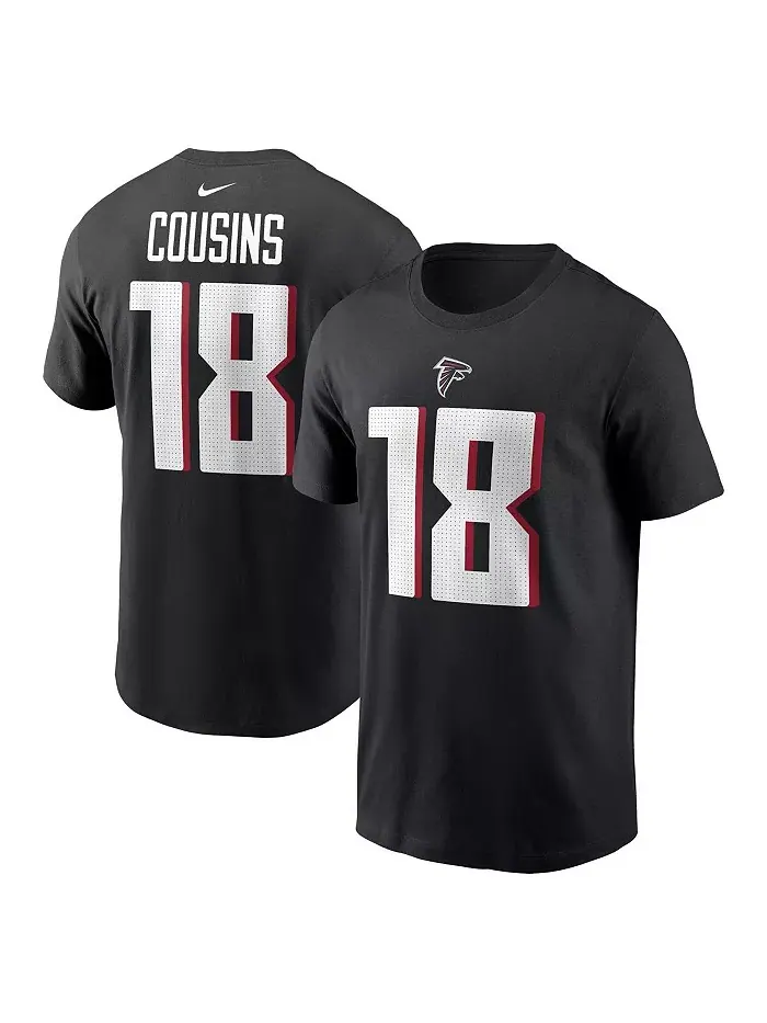 Футболка Nike с именем и номером игрока Kirk Cousins, мужская, черная, Atlanta Falcons Fanatics