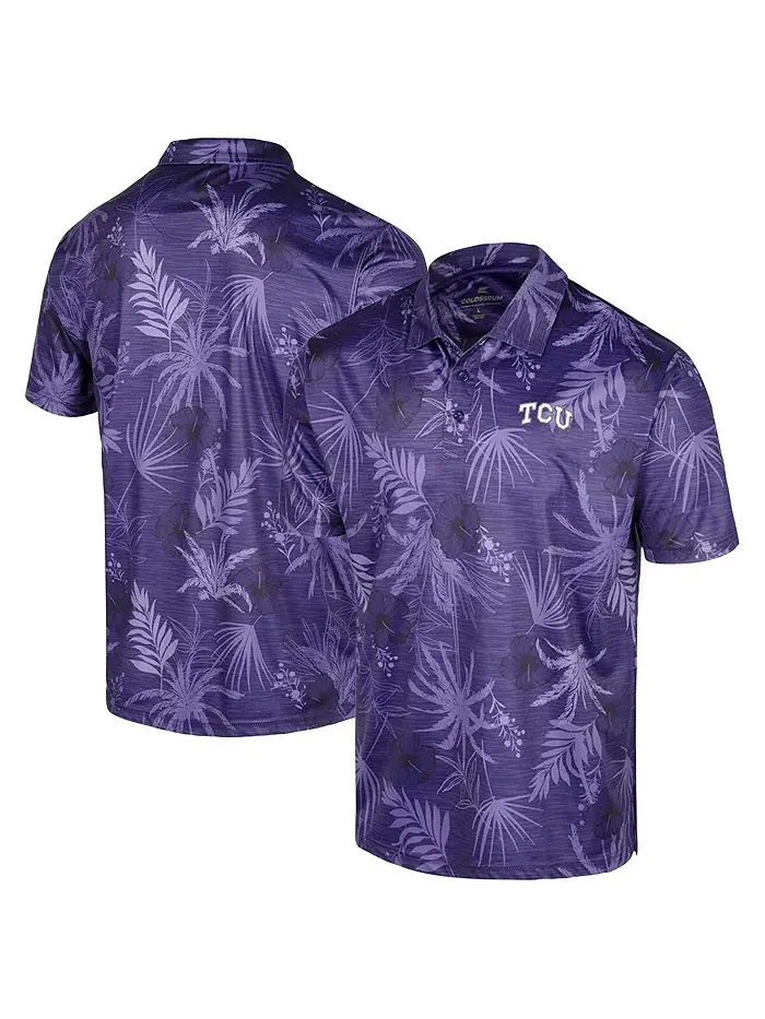 Мужская фиолетовая поло TCU Horned Frogs Palms Team Colosseum