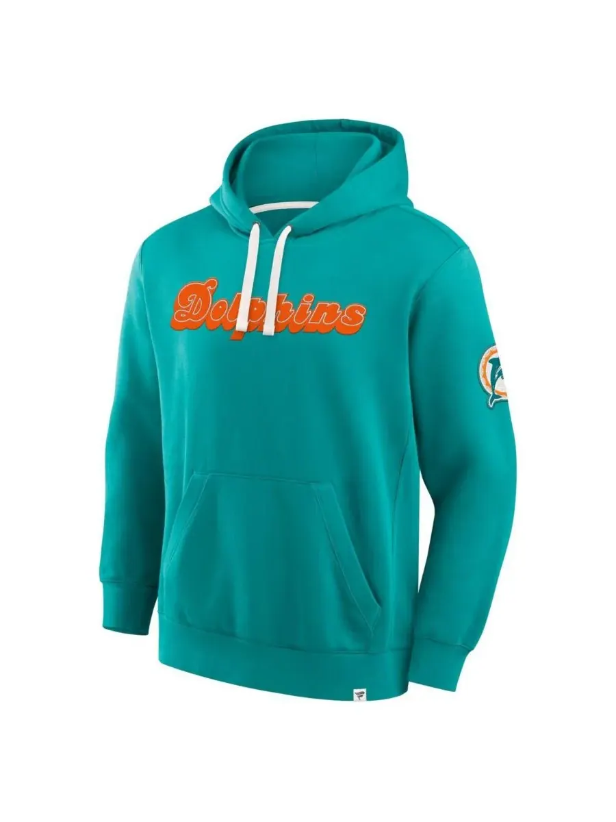 Мужская толстовка с капюшоном Aqua Miami Dolphins New Horizons Heritage Fanatics — изображение 2 из 3, голубой