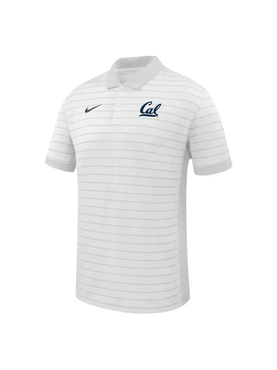 Nike Мужская белая поло-рубашка Cal Bears 2025 Early Season Coaches Sideline Victory Stripe — изображение 2 из 3, белый