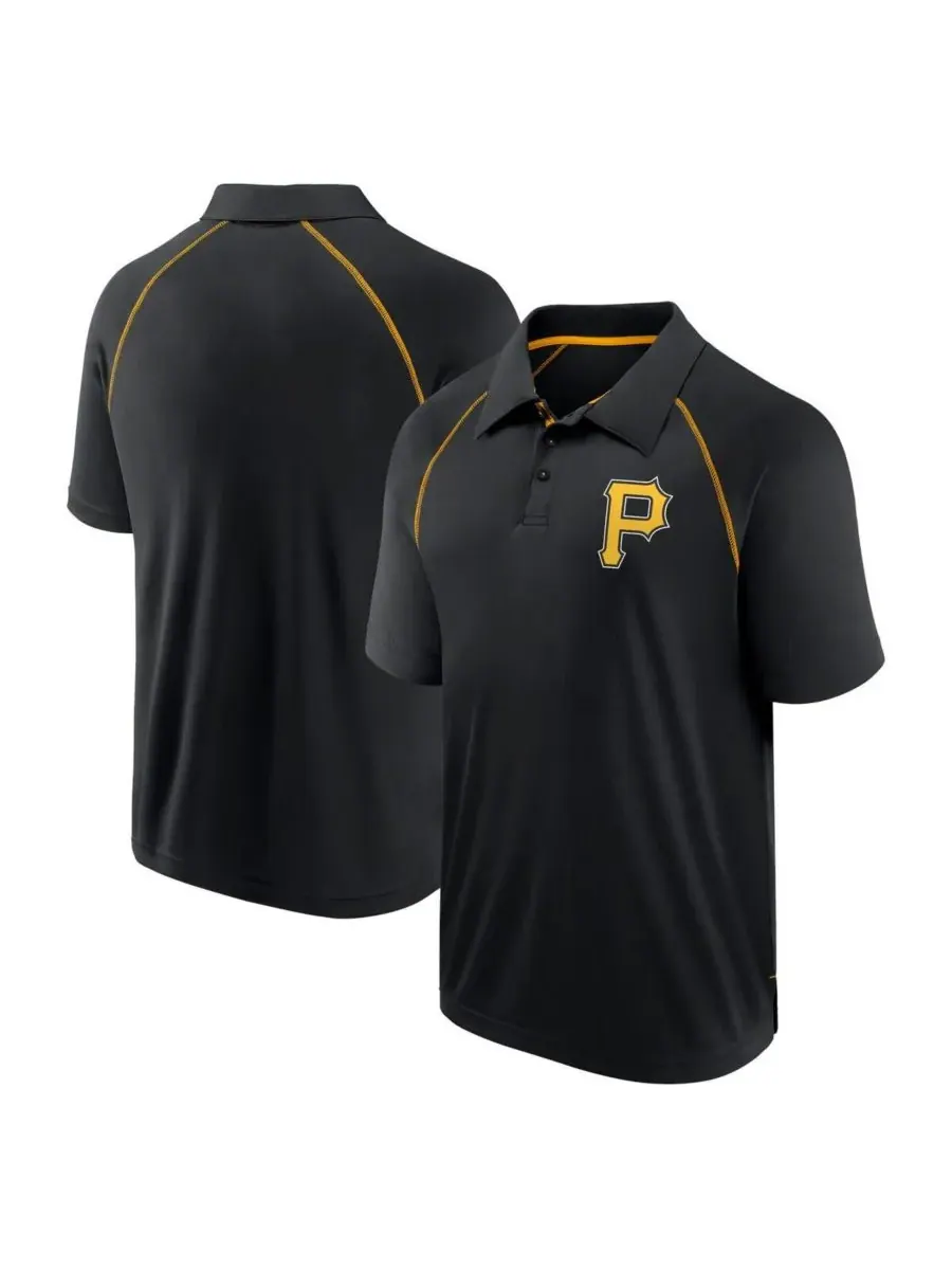 Fanatics Мужская черная рубашка-поло Pittsburgh Pirates Strong Alone с рукавами реглан