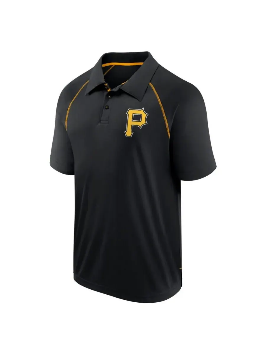 Fanatics Мужская черная рубашка-поло Pittsburgh Pirates Strong Alone с рукавами реглан — изображение 2 из 3, черный