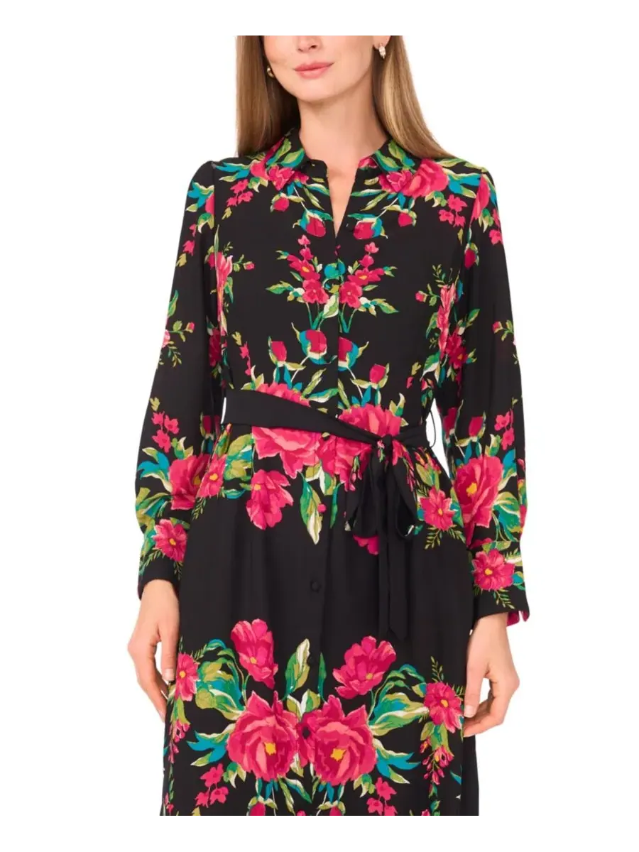 Женское платье с воротником и длинными рукавами Vince Camuto, Wild Raspberry — изображение 2 из 3
