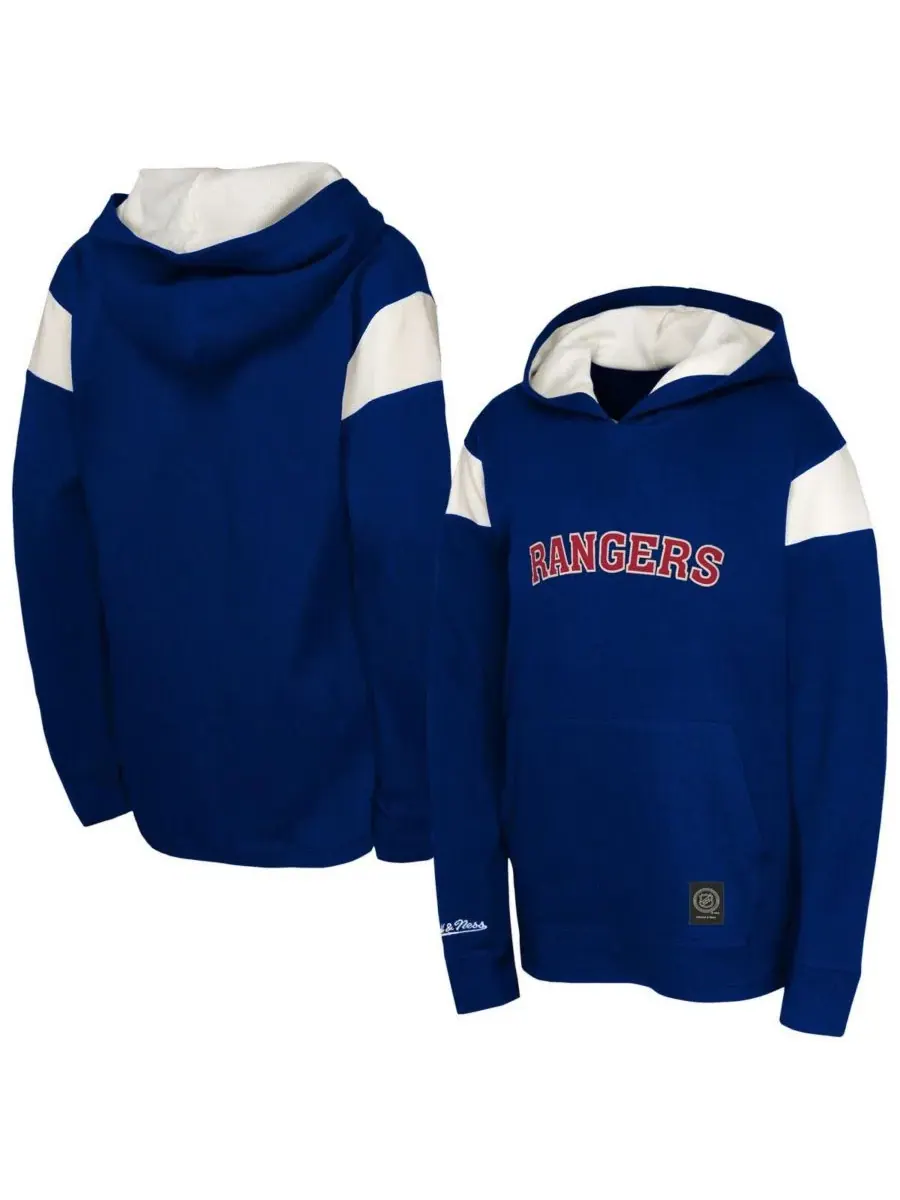 Mitchell & Ness Толстовка с капюшоном из термобелья New York Rangers темно-синего цвета для