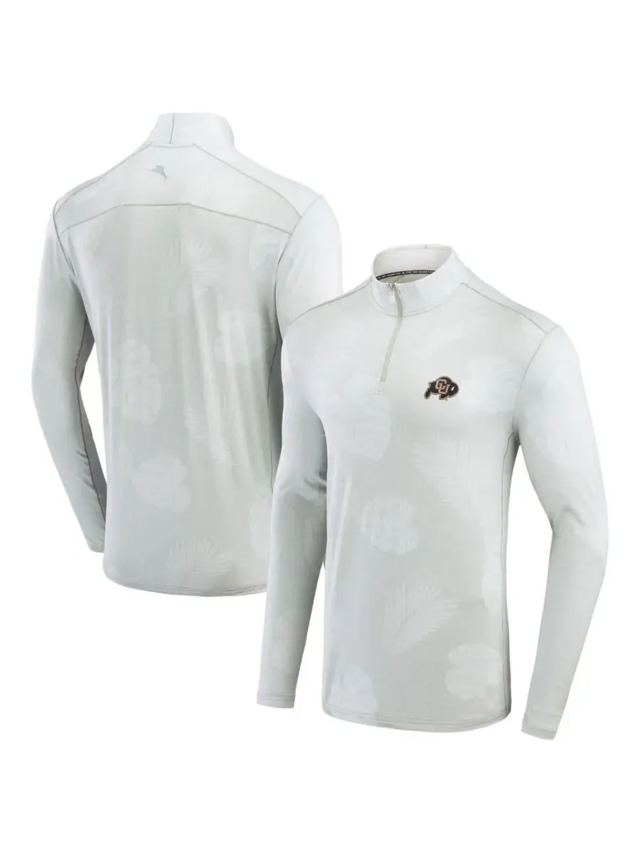 Tommy Bahama Мужская серая толстовка Colorado Buffaloes Delray Frond IslandZone с застежкой-молнией — изображение 1 из 3