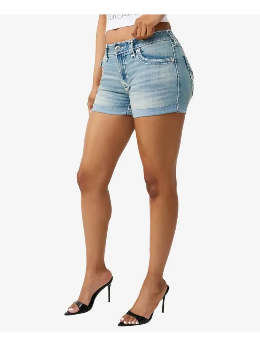 Женские шорты Jennie Mid-Rise Super T-Flap True Religion, Midnight Roller — изображение 2 из 3