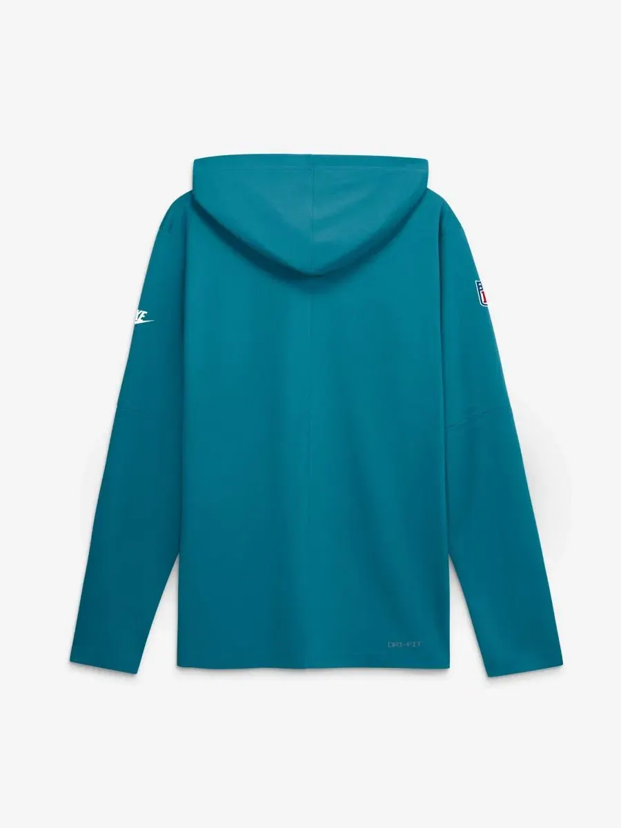 Футболка с капюшоном и длинным рукавом Nike Jacksonville Jaguars Sideline Dri-FIT — изображение 2 из 4, бирюзовый