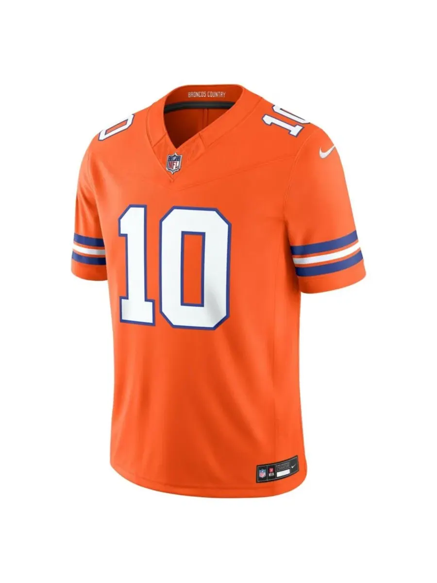 Мужская футболка с длинным рукавом с принтом Bo Nix Denver Broncos Alternate Mile High Collection — изображение 2 из 2