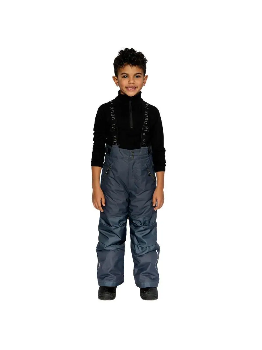 Зимние снежные брюки с подтяжками и защитой от снега, модель Play Snow Pants Deux par Deux — изображение 2 из 6, темный серый