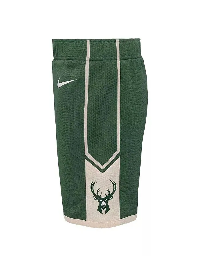 Маленькие мальчики и девочки Охотничьи зеленые шорты Milwaukee Bucks Icon Replica Nike — изображение 2 из 2