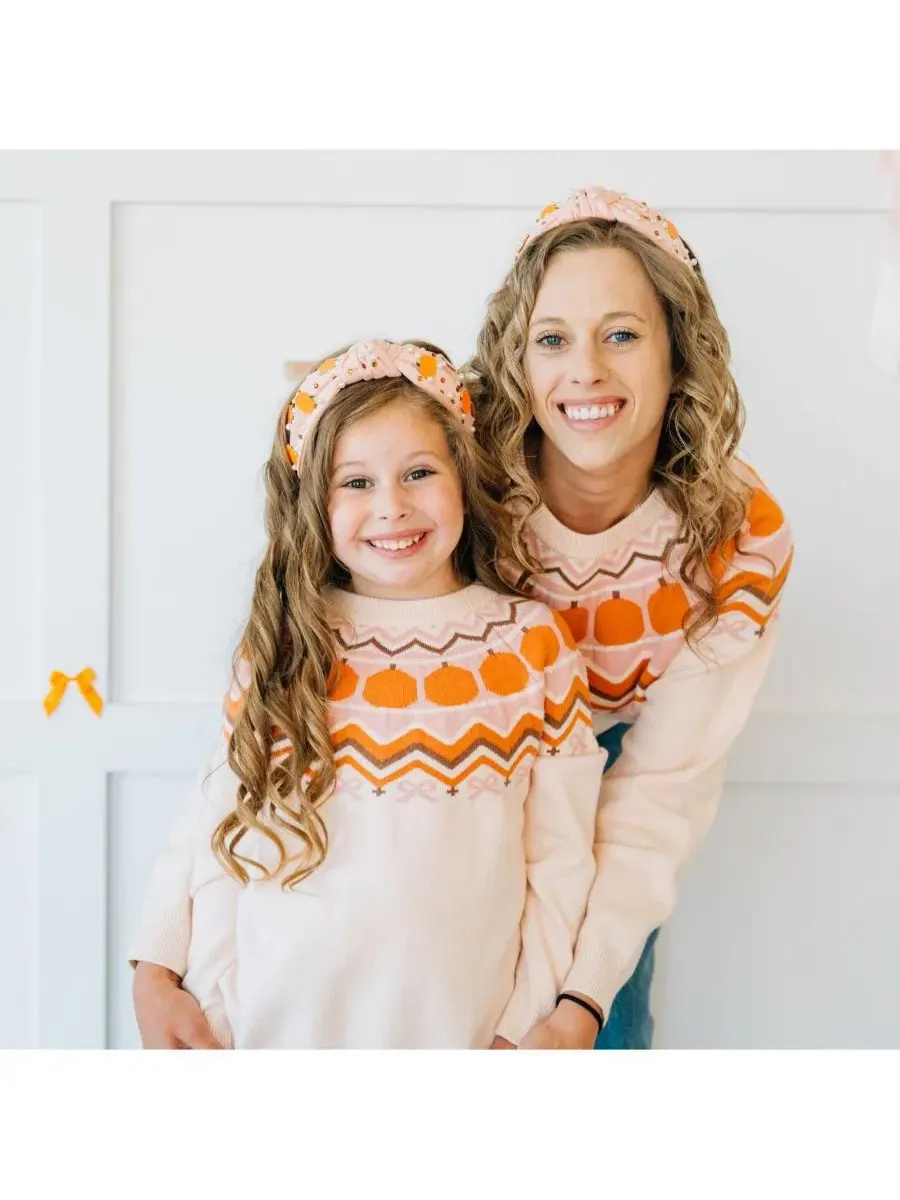 Детский свитер с принтом Pumpkin Fair Isle Sweet Wink — изображение 4 из 7, белый
