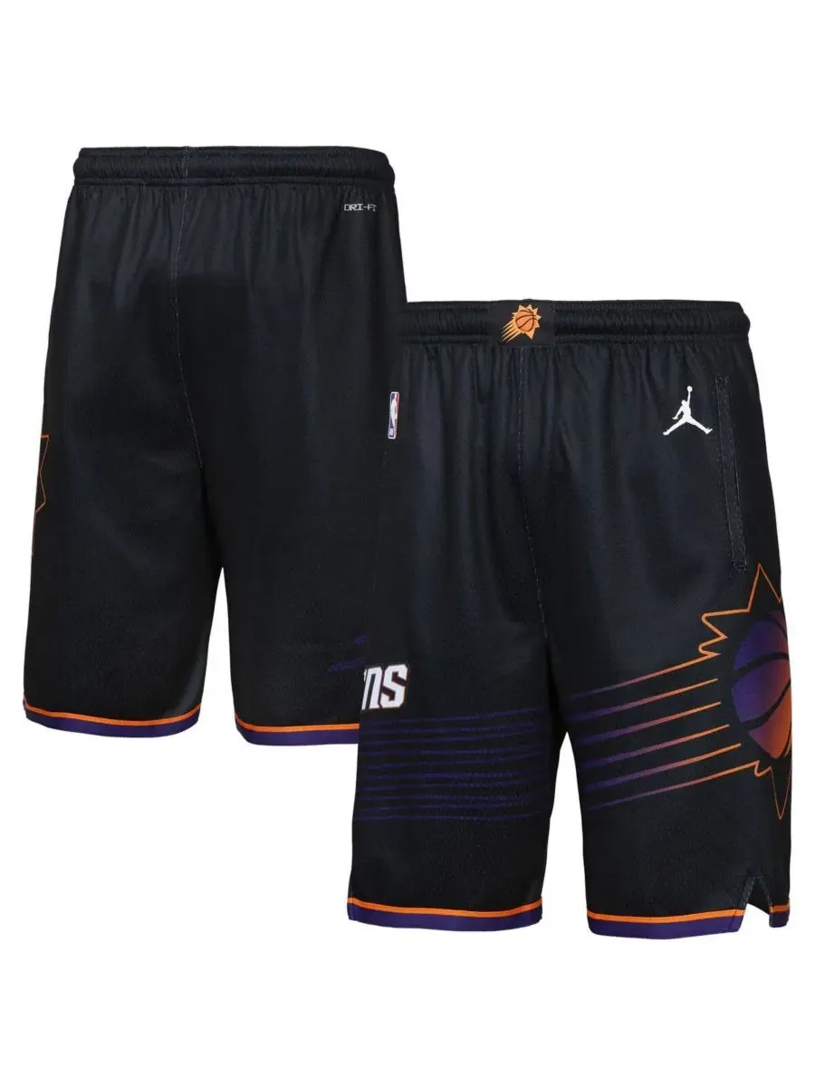 Черные шорты Swingman Dri-FIT с символикой Phoenix Suns для мальчиков и девочек Jordan — изображение 1 из 4, черный
