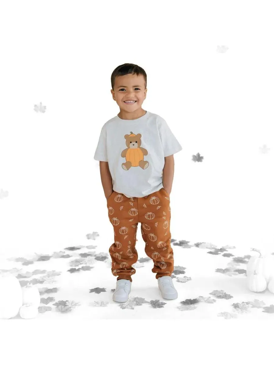 Детские джоггеры с принтом тыквы Pumpkin Jogger Sweet Wink — изображение 2 из 6, оранжевый
