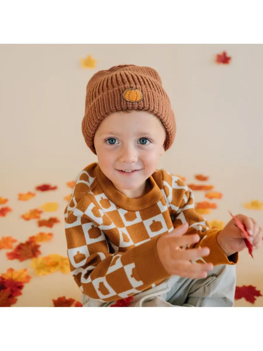 Свитер с принтом Pumpkin Checkers Sweet Wink — изображение 3 из 5, оранжевый