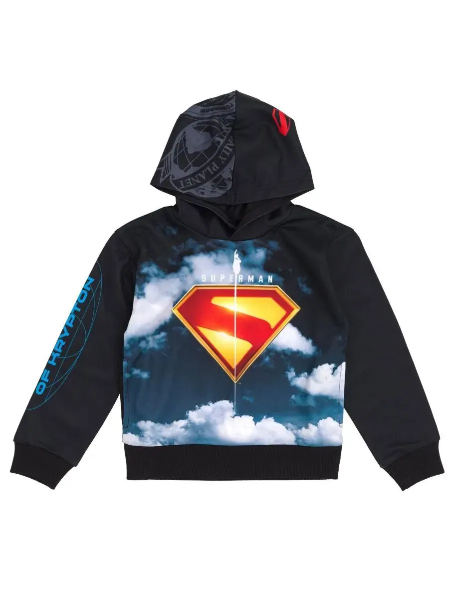 Детский флисовый пуловер с капюшоном, с длинным рукавом, модель Superman Krypto Justice League — изображение 1 из 3