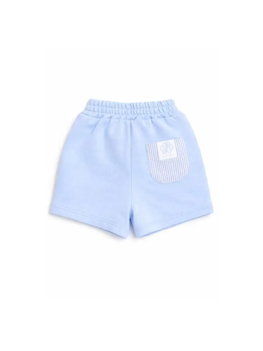 Шорты из сисака с карманами Bows Little/Big Unisex Bits & Bows — изображение 4 из 4, синий