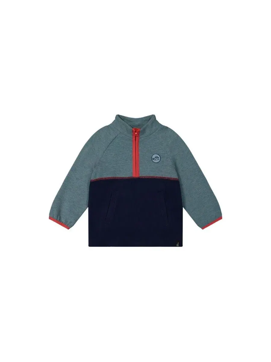 Водолазка с длинным рукавом и четверть-молнией Nordic Buddies Deux par Deux, Pale Turquoise