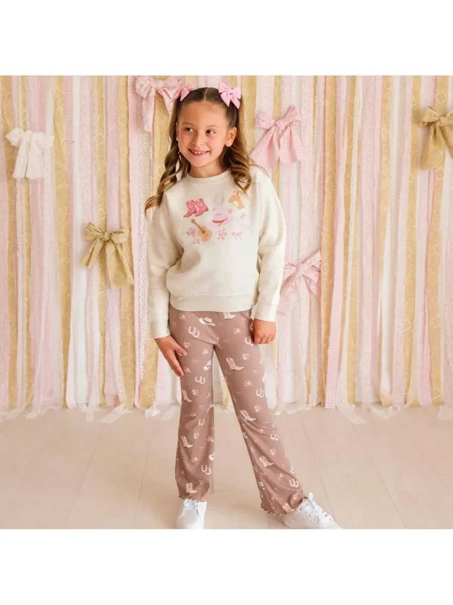 Леггинсы с расклешенным низом Howdy Darling Western Flare Sweet Wink — изображение 2 из 5, коричневый