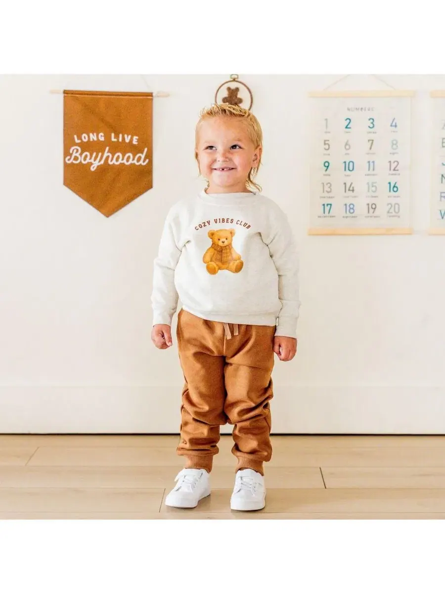 Детские джоггеры с эластичным поясом и шнурком Sweet Wink — изображение 2 из 5, коричневый