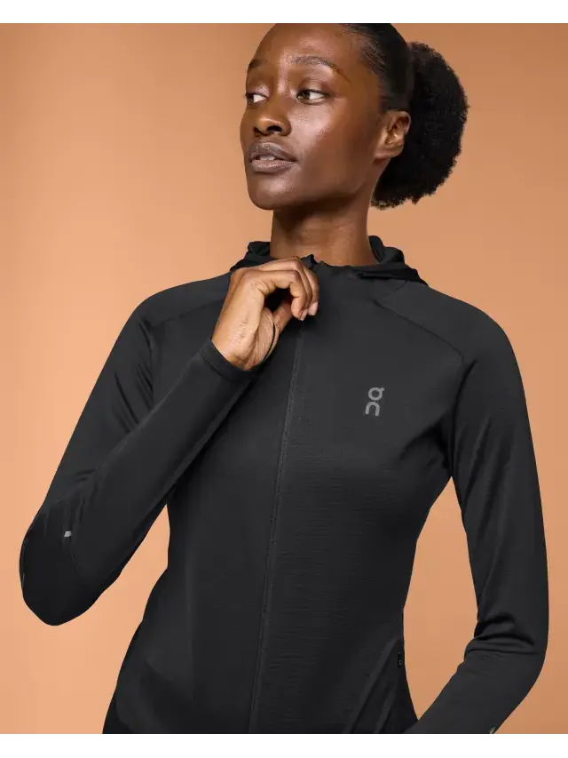 Толстовка с капюшоном Climate Zip On-Running — изображение 2 из 4, черный