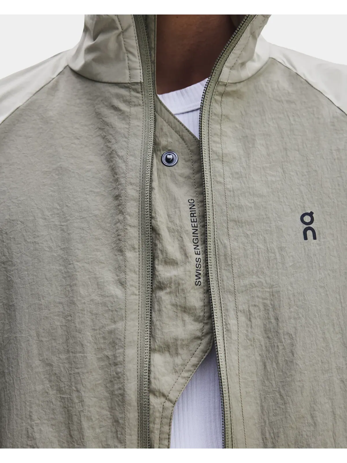 Женская куртка на молнии с застежкой-кнопками All-Day Track Jacket On, Vetiver/Brume — изображение 8 из 10, пыльно-коричневый