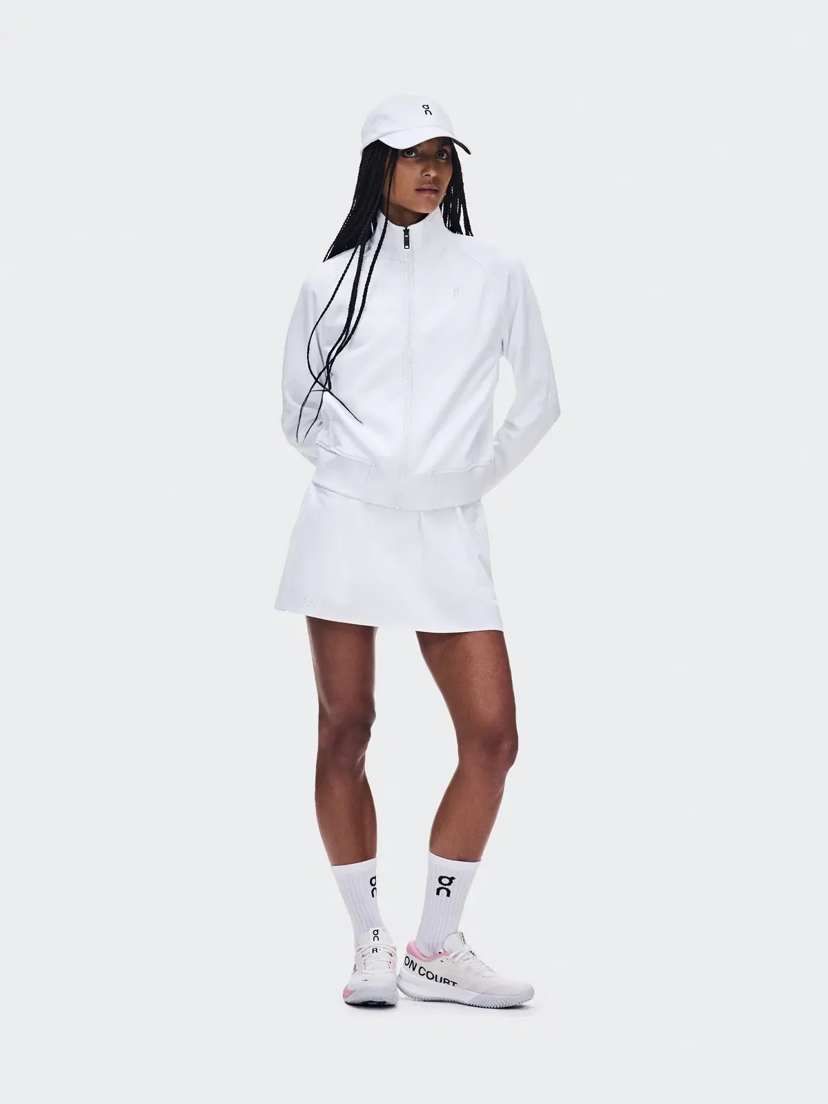 Женская куртка на молнии с боковыми карманами Courtside Full Zip LDN On — изображение 2 из 9, белый