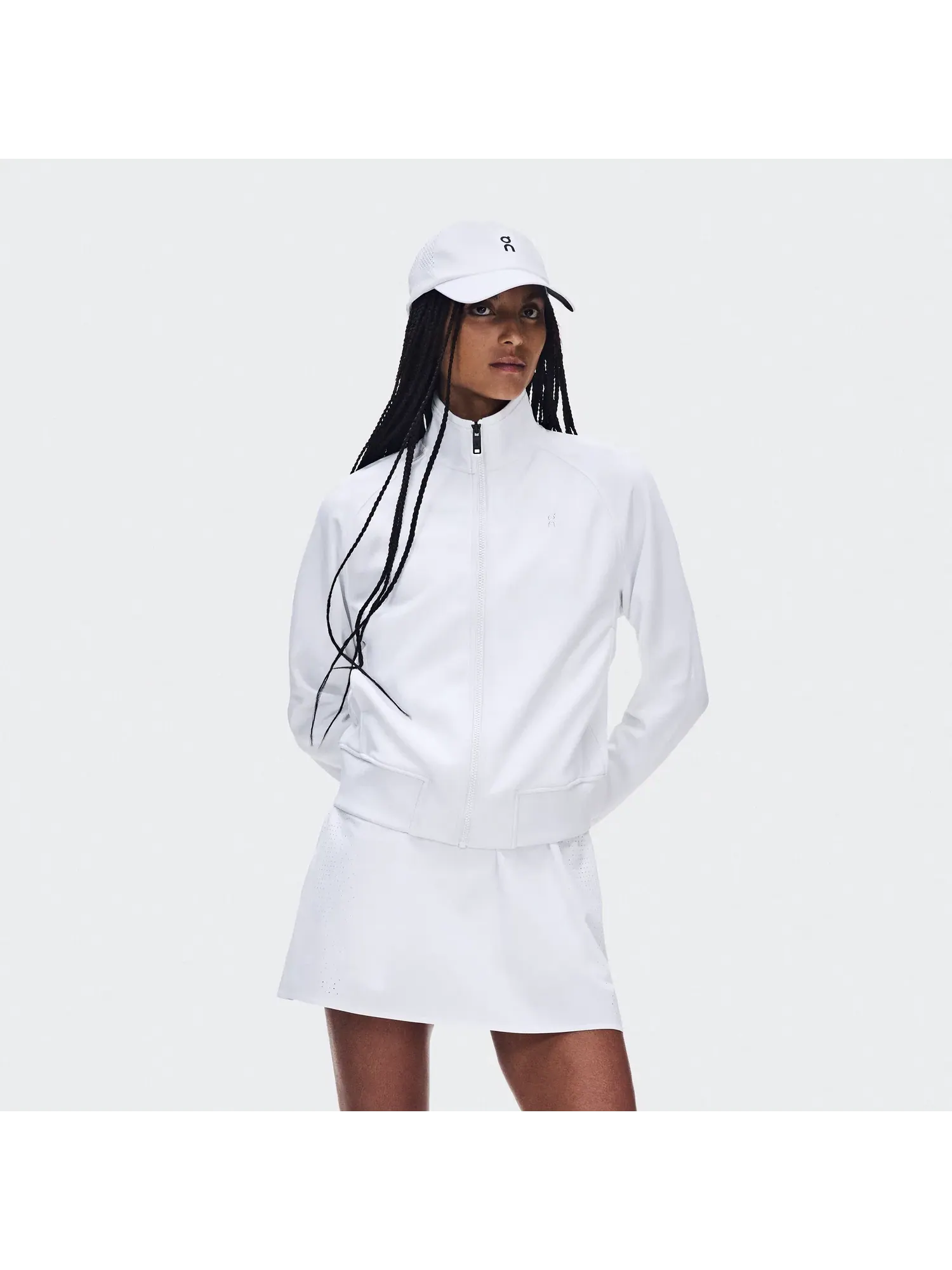 Женская куртка на молнии с боковыми карманами Courtside Full Zip LDN On — изображение 9 из 9, белый