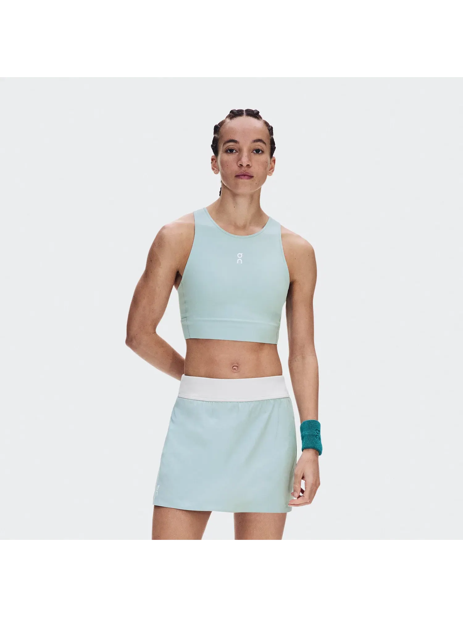 Женский топ для тенниса с вырезом на спине Court Crop Top On, Brook — изображение 9 из 9, бледно-мятный