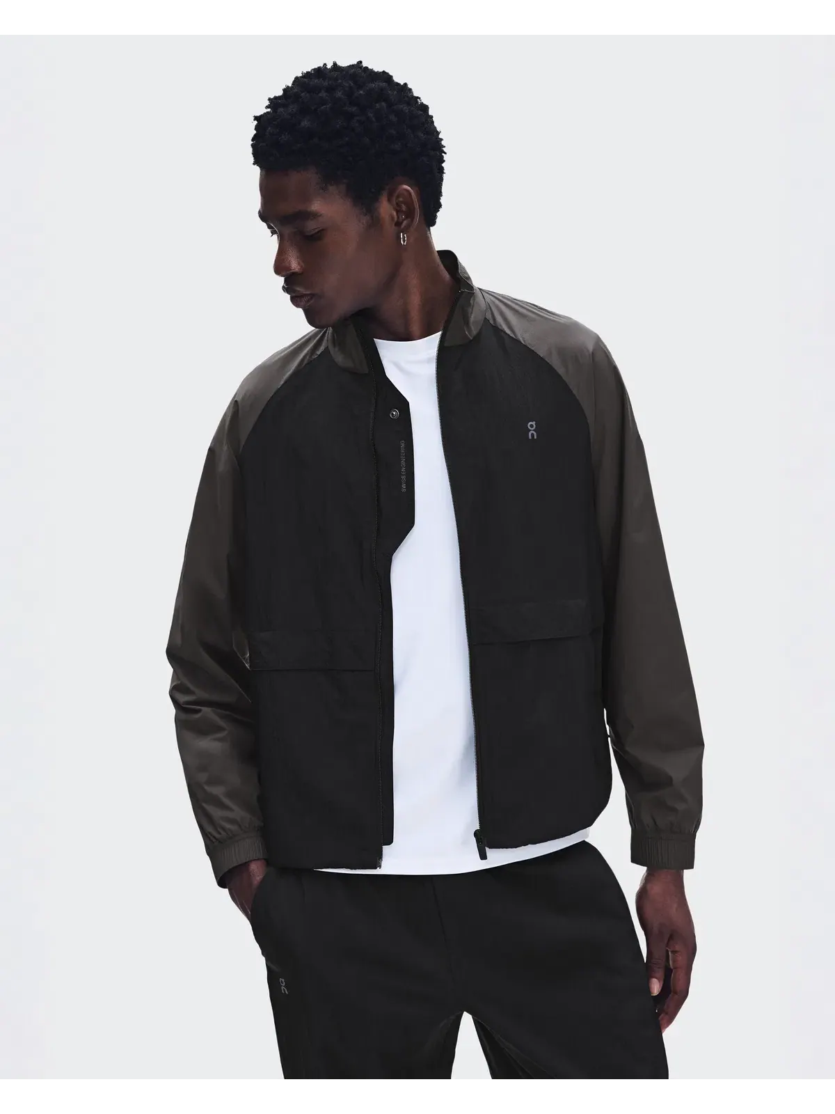 Мужская легкая куртка на молнии с сетчатой подкладкой All-Day Track Jacket On — изображение 3 из 8, черный
