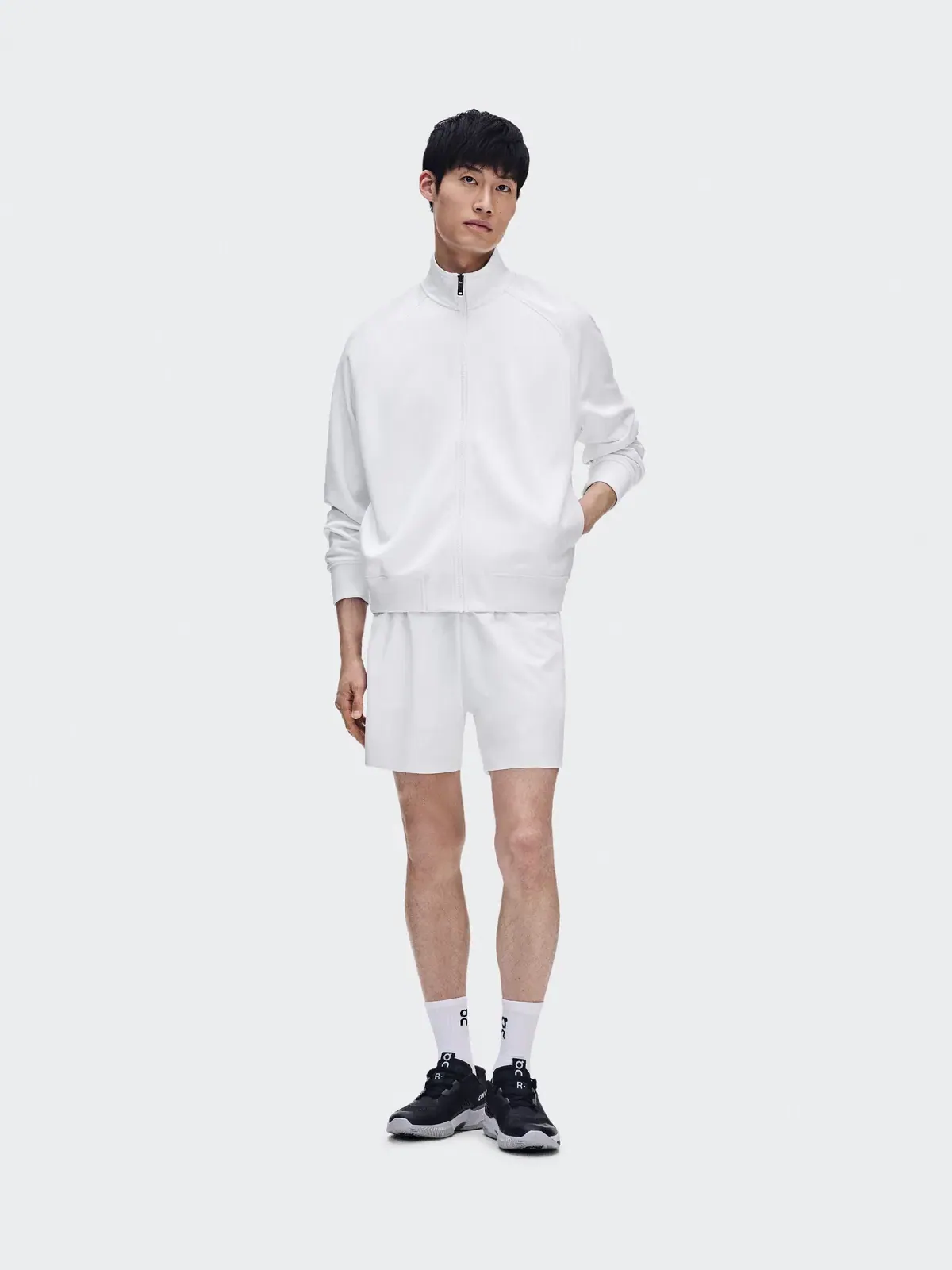 Мужская куртка на молнии с воротником-стойкой Courtside Full Zip LDN On — изображение 2 из 10, белый